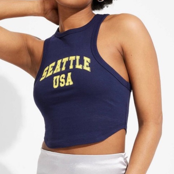 Tops - SOLD OUT NWT Women’s Cropped Seattle Tank Top Navy Blue - Small